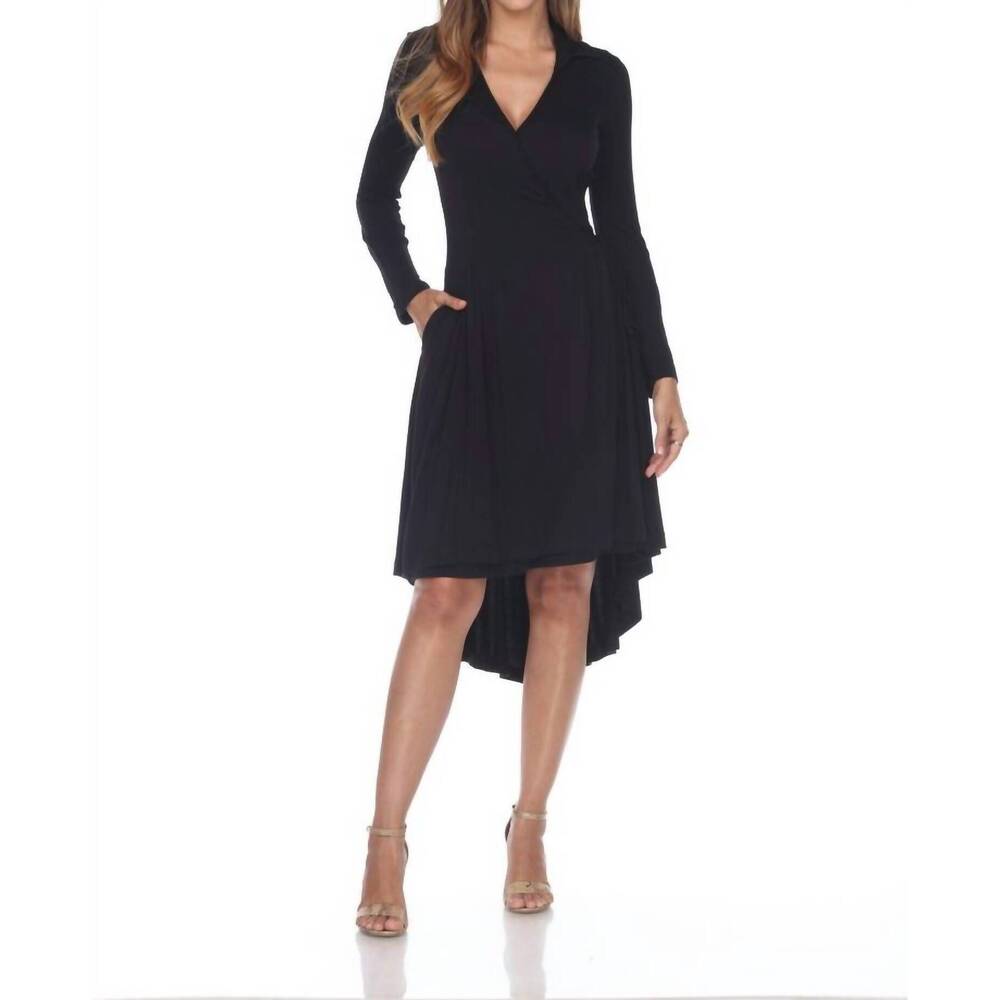 NEW ONE ESSENCE victoria wrap dress/duster in black